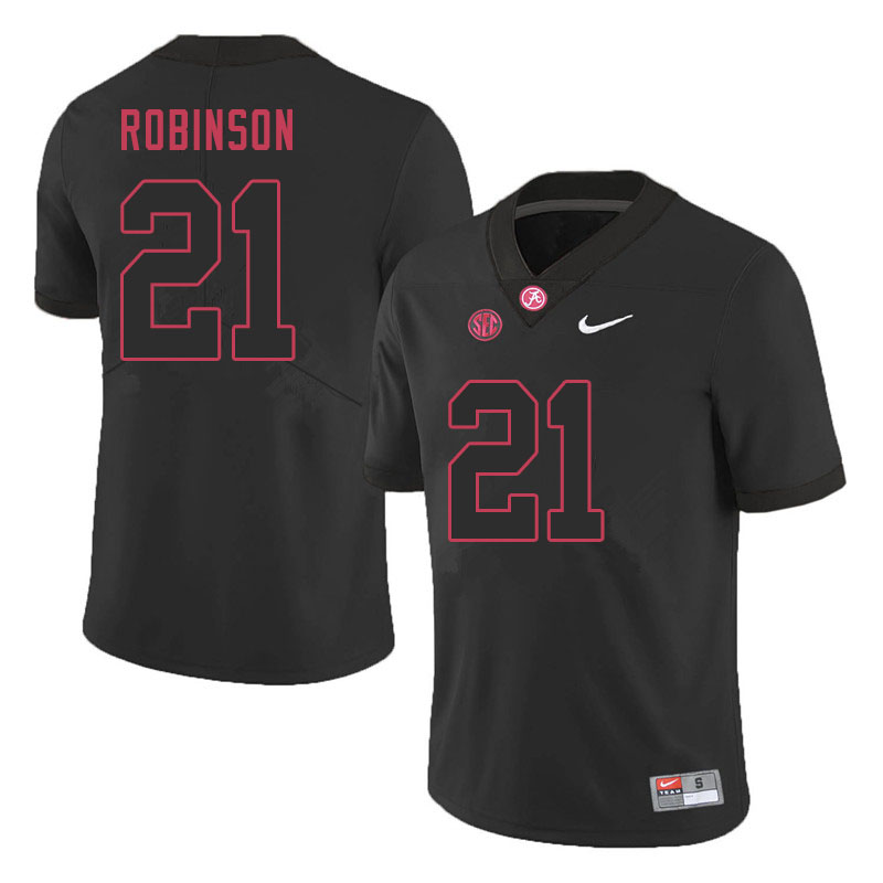 Men #21 Jahquez Robinson Alabama Crimson Tide College Football Jerseys Sale-Black